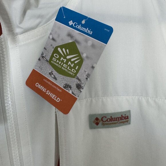 Columbia Mens Cove Beach Windbreaker Relaxed Fit White NWT Large - Picture 3 of 10
